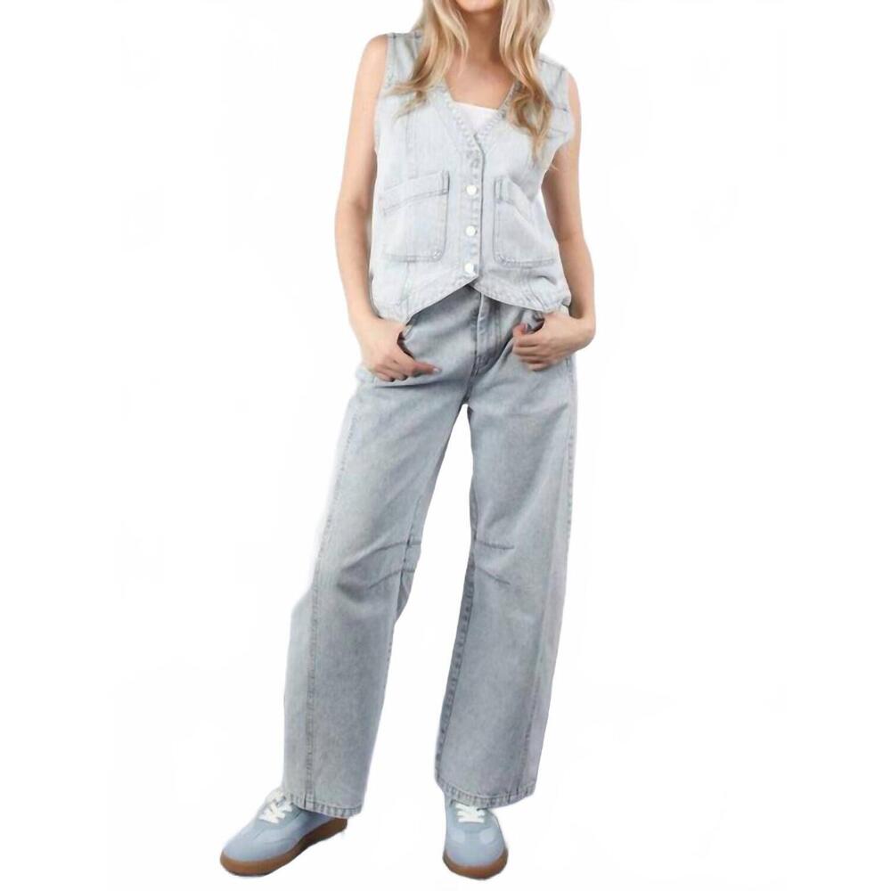 NEW VERY J high-waisted barrel jeans in light wash